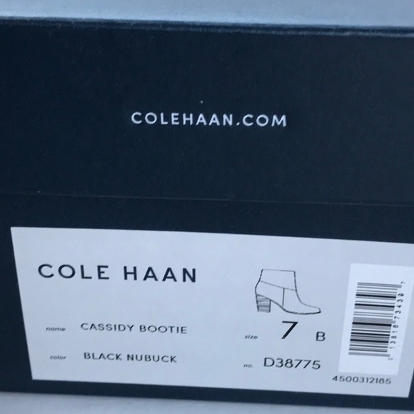 Cole Haan Bootie.  Excellent pre-worn condition.  Black Nubuck with ~3” heel. - Picture 4 of 8